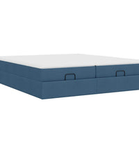 Ottoman-Bett mit Matratzen Blau 160x200 cm Stoff