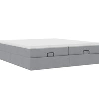 Ottoman-Bett mit Matratzen Hellgrau 180x200 cm Stoff