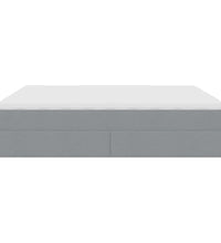 Ottoman-Bett mit Matratzen Hellgrau 180x200 cm Stoff