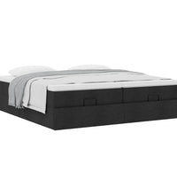 Ottoman-Bett mit Matratzen Schwarz 180x200 cm Stoff