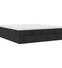 Ottoman-Bett mit Matratzen Schwarz 180x200 cm Stoff