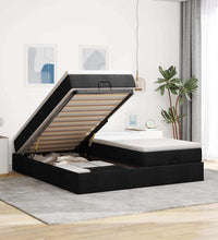 Ottoman-Bett mit Matratzen Schwarz 180x200 cm Stoff