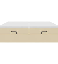 Ottoman-Bett mit Matratzen Creme 180x200 cm Stoff