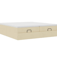Ottoman-Bett mit Matratzen Creme 180x200 cm Stoff