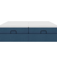 Ottoman-Bett mit Matratzen Blau 180x200 cm Stoff