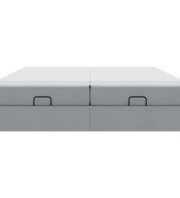 Ottoman-Bett mit Matratzen Hellgrau 200x200 cm Stoff