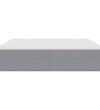 Ottoman-Bett mit Matratzen Hellgrau 200x200 cm Stoff