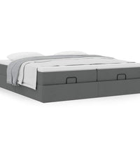 Ottoman-Bett mit Matratzen Dunkelgrau 200x200 cm Stoff