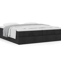Ottoman-Bett mit Matratzen Schwarz 200x200 cm Stoff