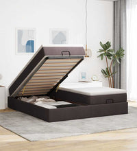 Ottoman-Bett mit Matratzen Dunkelbraun 200x200 cm Stoff