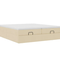 Ottoman-Bett mit Matratzen Creme 200x200 cm Stoff
