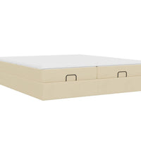Ottoman-Bett mit Matratzen Creme 200x200 cm Stoff