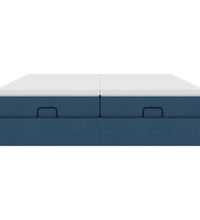 Ottoman-Bett mit Matratzen Blau 200x200 cm Stoff