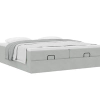 Ottoman-Bett mit Matratzen Hellgrau 160x200 cm Samt