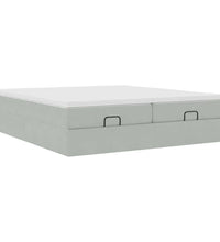 Ottoman-Bett mit Matratzen Hellgrau 160x200 cm Samt