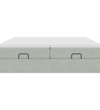 Ottoman-Bett mit Matratzen Hellgrau 160x200 cm Samt
