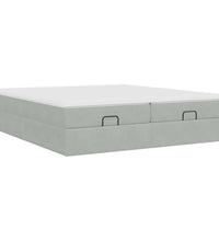Ottoman-Bett mit Matratzen Hellgrau 160x200 cm Samt