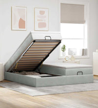 Ottoman-Bett mit Matratzen Hellgrau 160x200 cm Samt