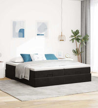 Ottoman-Bett mit Matratzen Schwarz 160x200 cm Samt