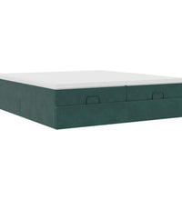 Ottoman-Bett mit Matratzen Dunkelgrün 160x200 cm Samt