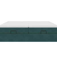 Ottoman-Bett mit Matratzen Dunkelgrün 160x200 cm Samt