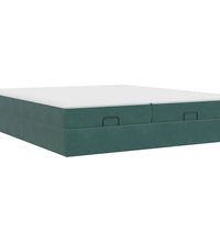Ottoman-Bett mit Matratzen Dunkelgrün 160x200 cm Samt