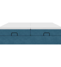 Ottoman-Bett mit Matratzen Dunkelblau 160x200 cm Samt