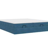 Ottoman-Bett mit Matratzen Dunkelblau 160x200 cm Samt