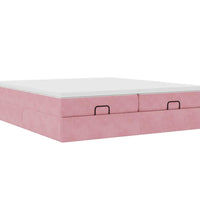 Ottoman-Bett mit Matratzen Rosa 160x200 cm Samt