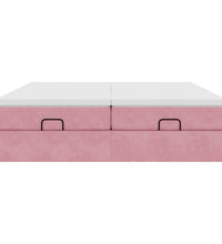 Ottoman-Bett mit Matratzen Rosa 160x200 cm Samt