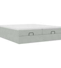 Ottoman-Bett mit Matratzen Hellgrau 180x200 cm Samt