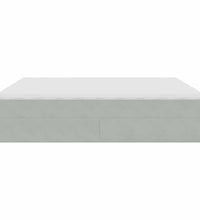 Ottoman-Bett mit Matratzen Hellgrau 180x200 cm Samt