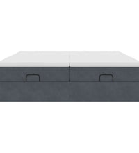 Ottoman-Bett mit Matratzen Dunkelgrau 180x200 cm Samt