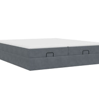 Ottoman-Bett mit Matratzen Dunkelgrau 180x200 cm Samt