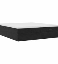 Ottoman-Bett mit Matratzen Schwarz 180x200 cm Samt