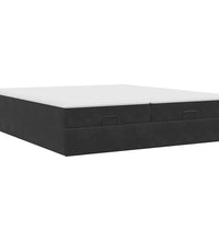 Ottoman-Bett mit Matratzen Schwarz 180x200 cm Samt