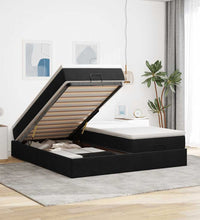 Ottoman-Bett mit Matratzen Schwarz 180x200 cm Samt