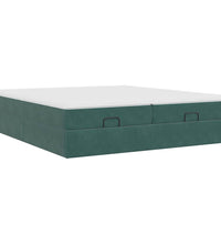 Ottoman-Bett mit Matratzen Dunkelgrün 180x200 cm Samt
