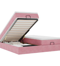 Ottoman-Bett mit Matratzen Rosa 180x200 cm Samt