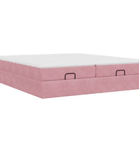 Ottoman-Bett mit Matratzen Rosa 180x200 cm Samt