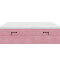 Ottoman-Bett mit Matratzen Rosa 180x200 cm Samt