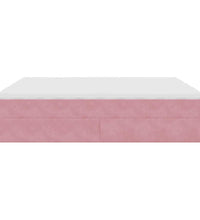 Ottoman-Bett mit Matratzen Rosa 180x200 cm Samt