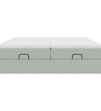Ottoman-Bett mit Matratzen Hellgrau 200x200 cm Samt