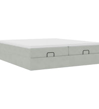 Ottoman-Bett mit Matratzen Hellgrau 200x200 cm Samt