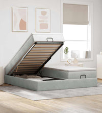 Ottoman-Bett mit Matratzen Hellgrau 200x200 cm Samt