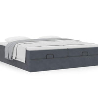 Ottoman-Bett mit Matratzen Dunkelgrau 200x200 cm Samt