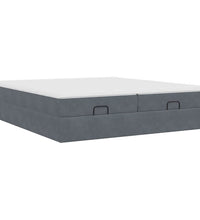 Ottoman-Bett mit Matratzen Dunkelgrau 200x200 cm Samt