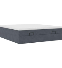 Ottoman-Bett mit Matratzen Dunkelgrau 200x200 cm Samt