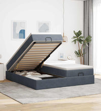 Ottoman-Bett mit Matratzen Dunkelgrau 200x200 cm Samt