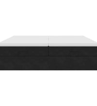 Ottoman-Bett mit Matratzen Schwarz 200x200 cm Samt